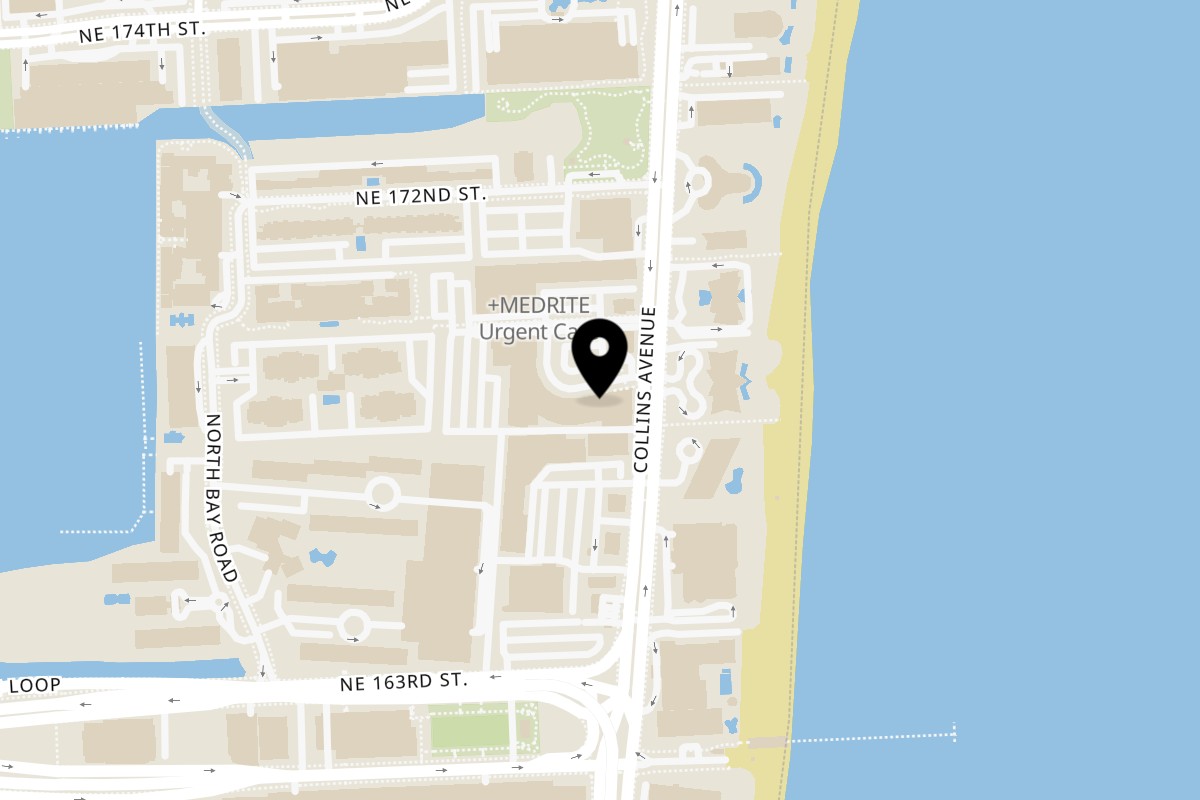 Map showing the location of El Tropico Cuban Cuisine on 17020 Collins Ave in Sunny Isles Beach